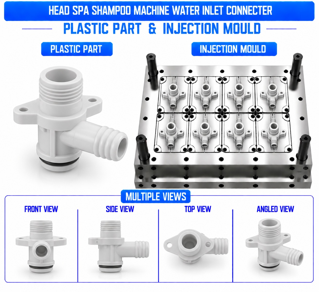 Head Spa Shampoo Machine Plastic Water Inlet Connector Mould and Moulding Services
